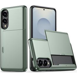  Samsung Galaxy S25 Edge Skal Hybrid Med Kortfack Militär Grön - Teknikhallen.se