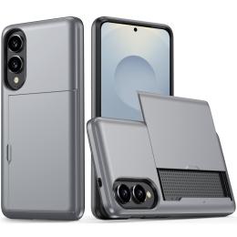  Samsung Galaxy S25 Edge Skal Hybrid Med Kortfack Grå - Teknikhallen.se
