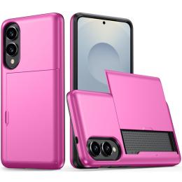  Samsung Galaxy S25 Edge Skal Hybrid Med Kortfack Rosa - Teknikhallen.se