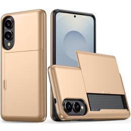  Samsung Galaxy S25 Edge Skal Hybrid Med Kortfack Guld - Teknikhallen.se