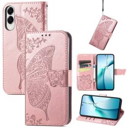  Samsung Galaxy S25 Edge Fodral Med Fjäril Tryck Roséguld - Teknikhallen.se