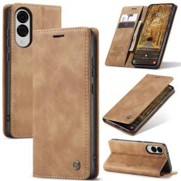 CASEME CASEME Samsung Galaxy S25 Edge Fodral Flip Läder Brun - Teknikhallen.se