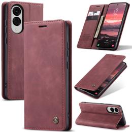 CASEME CASEME Samsung Galaxy S25 Edge Fodral Flip Läder Röd - Teknikhallen.se