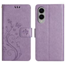  Samsung Galaxy S25 Edge Fodral Med Blommigt Tryck Lila - Teknikhallen.se
