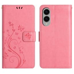  Samsung Galaxy S25 Edge Fodral Med Blommigt Tryck Rosa - Teknikhallen.se