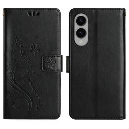 Samsung Galaxy S25 Edge Fodral Med Blommigt Tryck Svart - Teknikhallen.se