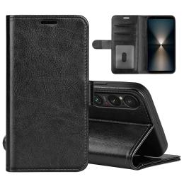  Sony Xperia 1 VII Fodral Crazy Horse Läder Svart - Teknikhallen.se