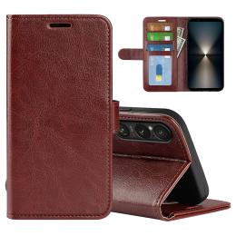  Sony Xperia 1 VII Fodral Crazy Horse Läder Brun - Teknikhallen.se