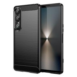  Sony Xperia 1 VII Skal Borstad Stål Textur Svart - Teknikhallen.se