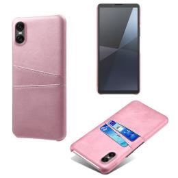  Sony Xperia 10 VII Läderbelagt Skal Med Kortfack Roséguld - Teknikhallen.se
