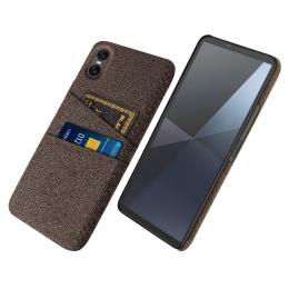  Sony Xperia 10 VII Skal Med Kortfack Tygbelagt Brun - Teknikhallen.se