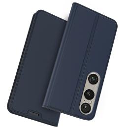  Sony Xperia 1 VII Fodral Flip Läder Blå - Teknikhallen.se