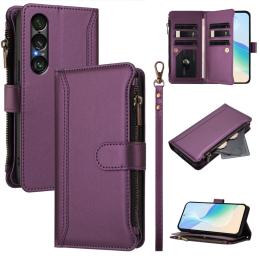  Sony Xperia 1 VII Fodral Multifunktionellt Läder Lila - Teknikhallen.se