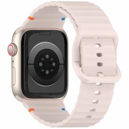  Apple Watch 42/44/45/46/49 mm Armband Silikon Wave Rosa - Teknikhallen.se