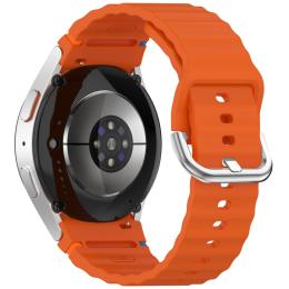  Galaxy Watch 5/5 Pro/6/7/FE Armband Silikon Wave Design Orange - Teknikhallen.se