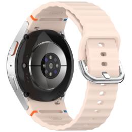  Galaxy Watch 5/5 Pro/6/7/FE Armband Silikon Wave Design Rosa - Teknikhallen.se