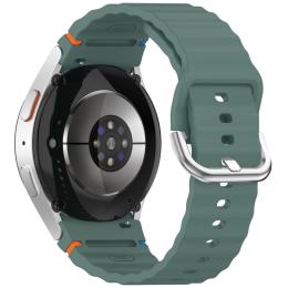  Galaxy Watch 5/5 Pro/6/7/FE Armband Silikon Wave Design Grön - Teknikhallen.se