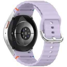  Galaxy Watch 5/5 Pro/6/7/FE Armband Silikon Wave Design Lila - Teknikhallen.se