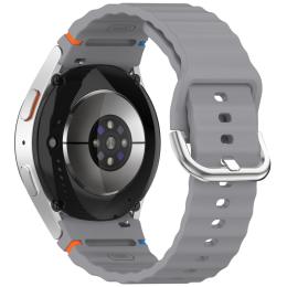  Galaxy Watch 5/5 Pro/6/7/FE Armband Silikon Wave Design Grå - Teknikhallen.se