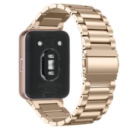  Samsung Galaxy Watch Fit 3 Armband Rostfritt Stål Guld - Teknikhallen.se