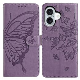  iPhone 17 Fodral Med Fjäril Tryck Lila - Teknikhallen.se