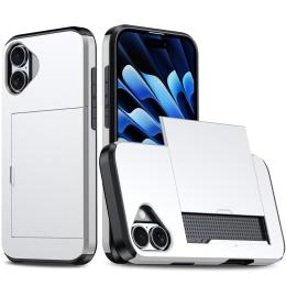 iPhone 17 Skal Hybrid Med Kortfack Silver - Teknikhallen.se