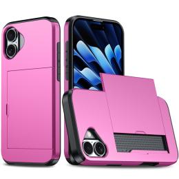  iPhone 17 Skal Hybrid Med Kortfack Rosa - Teknikhallen.se