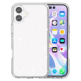  iPhone 17 Skal Hybrid Glitter Vit - Teknikhallen.se