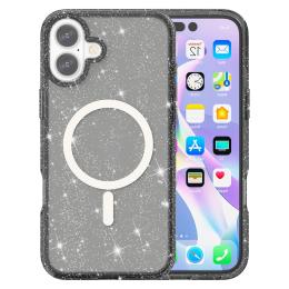  iPhone 17 Skal MagSafe Hybrid Glitter Svart - Teknikhallen.se