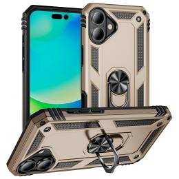  iPhone 17 Skal Shockproof Hybrid Ring Guld - Teknikhallen.se