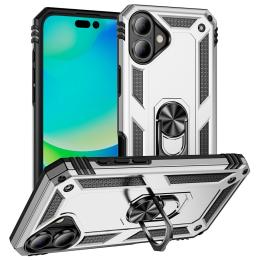  iPhone 17 Skal Shockproof Hybrid Ring Silver - Teknikhallen.se