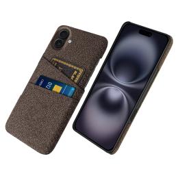  iPhone 17 Skal Med Kortfack Tygbelagt Brun - Teknikhallen.se