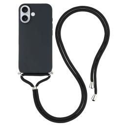  iPhone 17 Skal TPU Med Mobilsnöre Svart - Teknikhallen.se