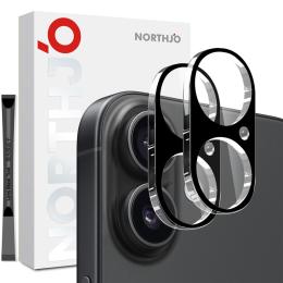 NORTHJO NORTHJO iPhone 17 2-PACK Linsskydd Härdat Glas Svart - Teknikhallen.se