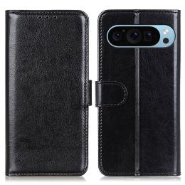  Google Pixel 10/10 Pro / 9/9 Pro Fodral Crazy Horse Läder Svart - Teknikhallen.se