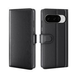  Google Pixel 10 Fodral Premium Äkta Läder Svart - Teknikhallen.se