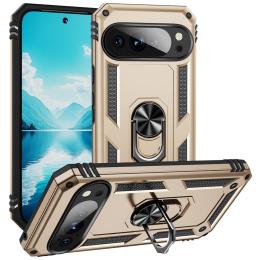  Google Pixel 10 / 10 Pro Skal Armor Ring Hybrid Guld - Teknikhallen.se
