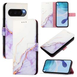  Google Pixel 10 / 10 Pro Fodral Marmor Vit / Lila - Teknikhallen.se