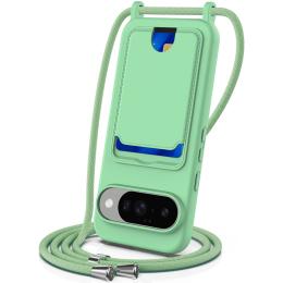  Google Pixel 10 Skal Med Kortfack & Mobilsnöre Silikon Grön - Teknikhallen.se
