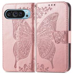  Google Pixel 10/10 Pro Fodral Med Fjäril Tryck Roséguld - Teknikhallen.se