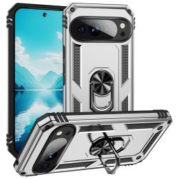  Google Pixel 10 Pro XL Skal Armor Ring Hybrid Silver - Teknikhallen.se
