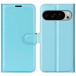  Google Pixel 10 Pro XL Fodral Litchi Läder Blå - Teknikhallen.se