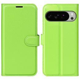  Google Pixel 10 Pro XL Fodral Litchi Läder Grön - Teknikhallen.se