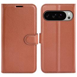  Google Pixel 10 Pro XL Fodral Litchi Läder Brun - Teknikhallen.se