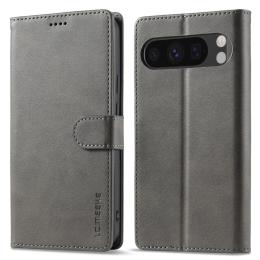 LC.IMEEKE LC.IMEEKE Google Pixel 10 Pro XL Fodral Läder Grå - Teknikhallen.se