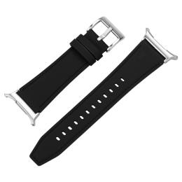  Galaxy Watch 8 46/44/40 mm Armband Äkta Läder Svart - Teknikhallen.se