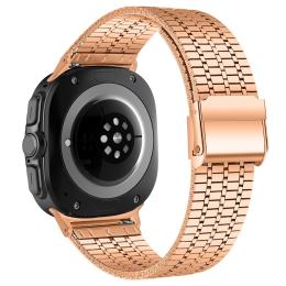  Galaxy Watch 8 46/44/40 mm Armband Rostfritt Stål Roséguld - Teknikhallen.se