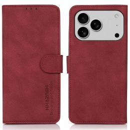 KHAZNEH KHAZNEH iPhone 17 Pro Fodral Läder Röd - Teknikhallen.se