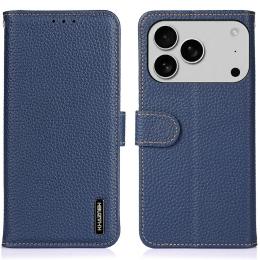 KHAZNEH KHAZNEH iPhone 17 Pro Fodral Äkta Läder Blå - Teknikhallen.se