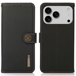 KHAZNEH KHAZNEH iPhone 17 Pro Fodral RFID Äkta Läder Svart - Teknikhallen.se